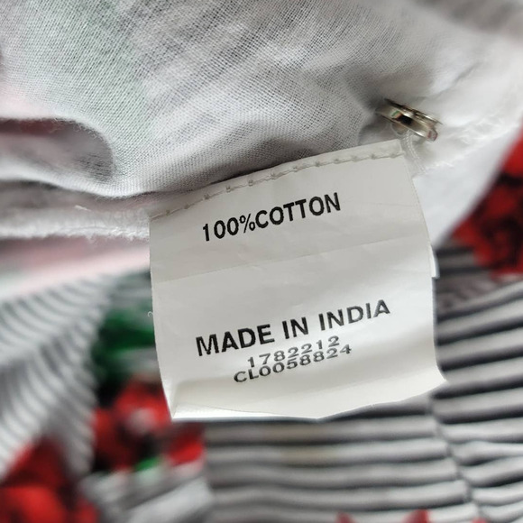 Eshakti White/Black Stripped Floral Beaded Business Vacation Dress M - Picture 10 of 10